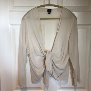 Eileen Fisher Silk wrap Cream Blouse